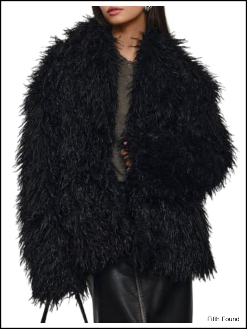 Yimoon Faux Fur Coat Lapel Winter Fluffy Faux Fur Jacket